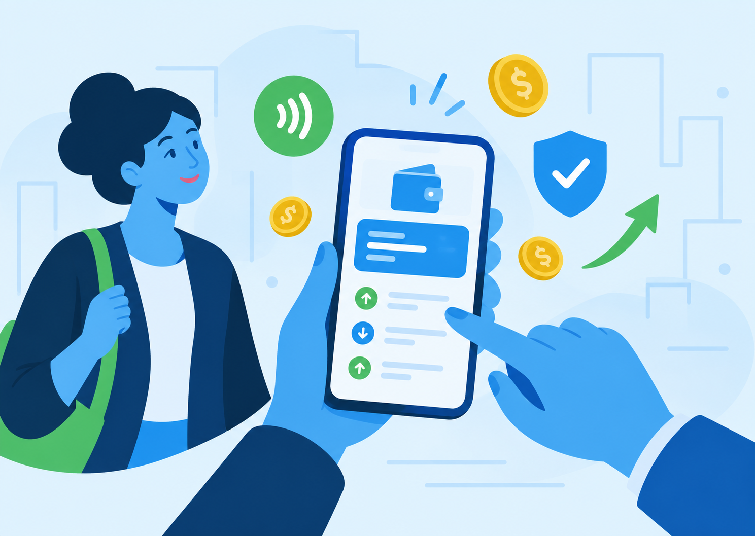 Customer paying with a phone using TavuPay